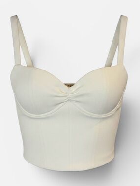 Zara Cream Bustier-Style Crop Top
